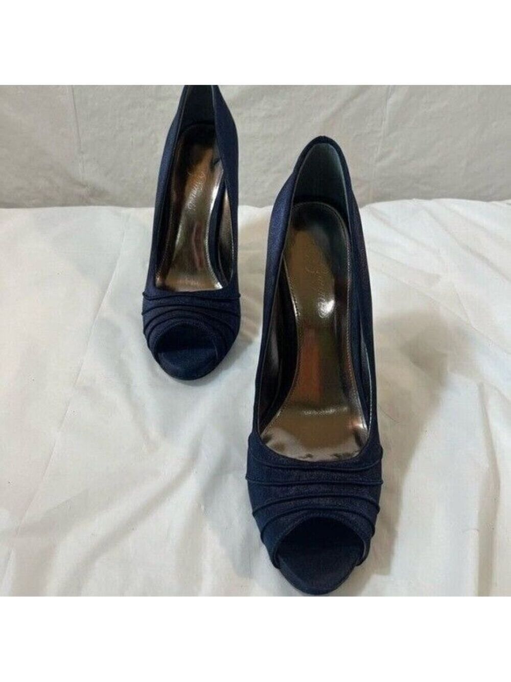 Bouquets size 9 Satin Heels DARK BLUE